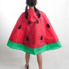 Kids watermelon rain poncho red back