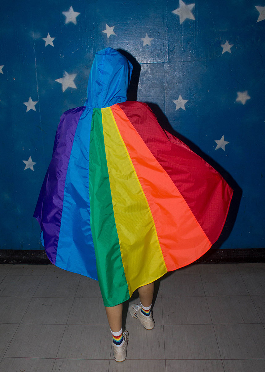 Rainbow Poncho With Free Rainbow Bag.