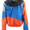 Black Hood Orange Blue Windbreaker Jacket Back