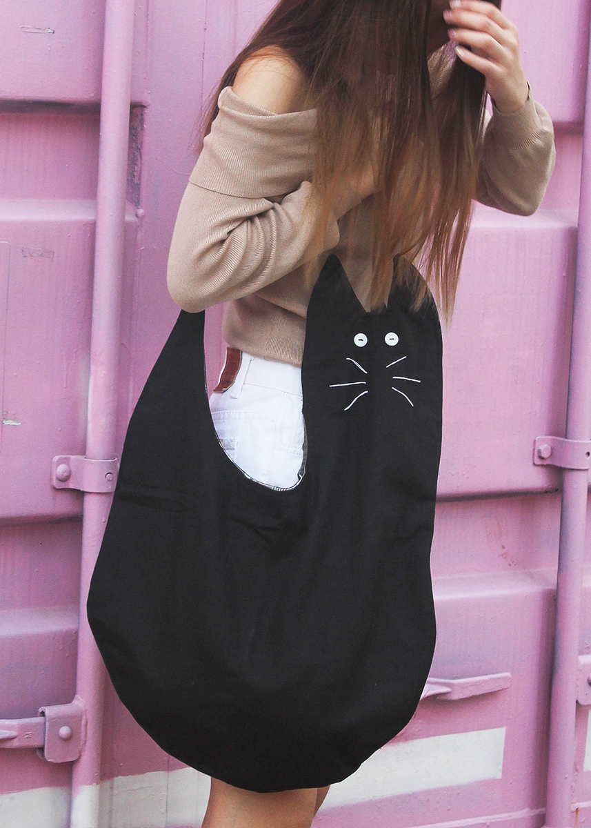 Black Cat Canvas Tote Bag