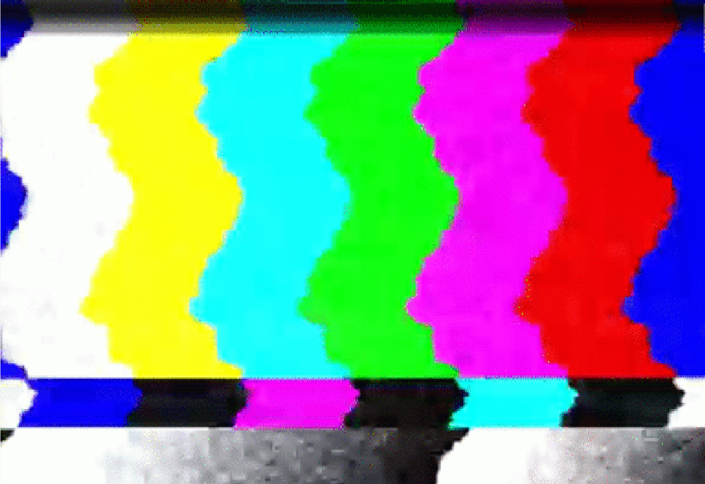 glitched out tv colour bars