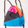 Patchwork Colorful Drawstring Backpack Back