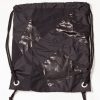 Black Patchwork Drawstring Backpack Front Open