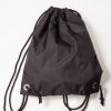 Black Patchwork Drawstring Backpack Fully Close