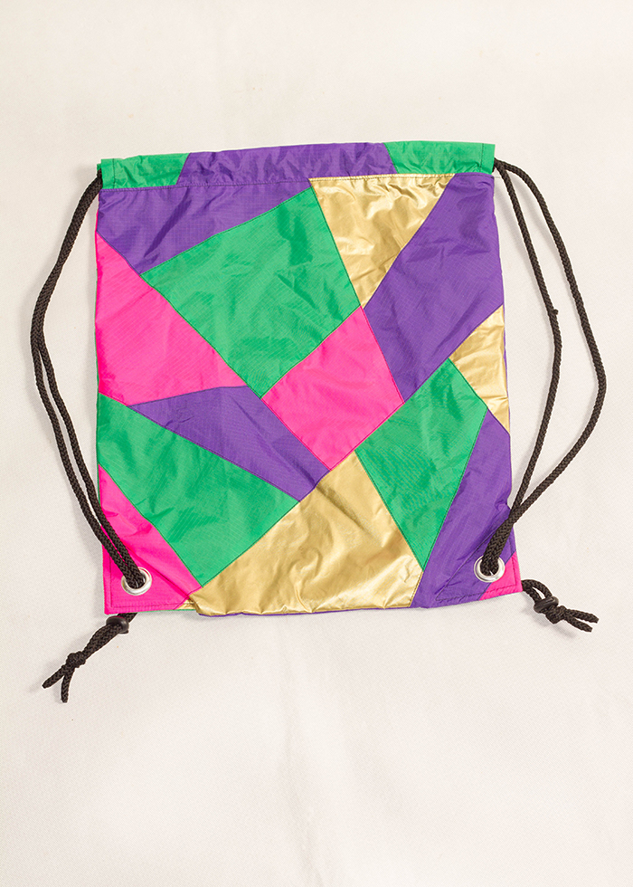 Gold Purple Pink Green Drawstring Backpack