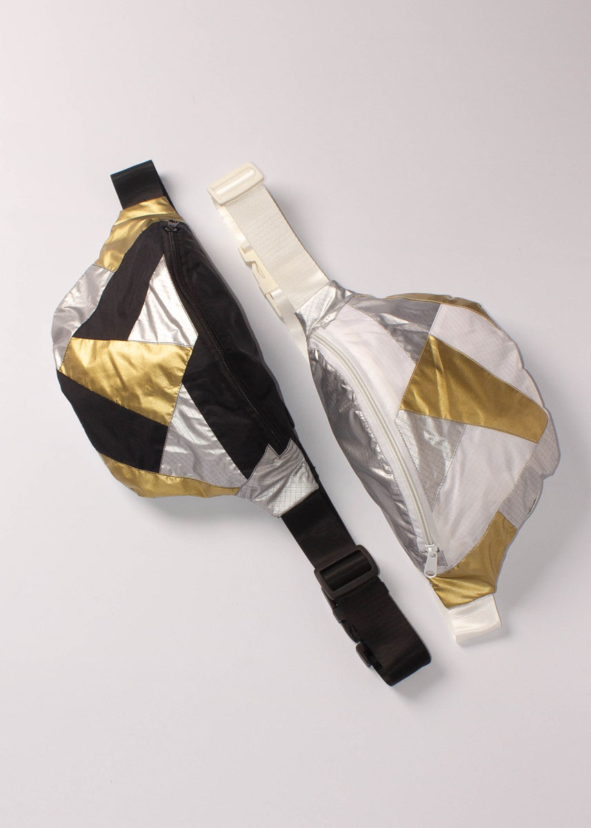 Gold and Silver Patchwork Fanny Pack