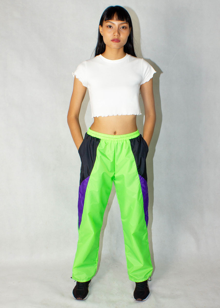 Neon Green Windbreaker Track Pants 