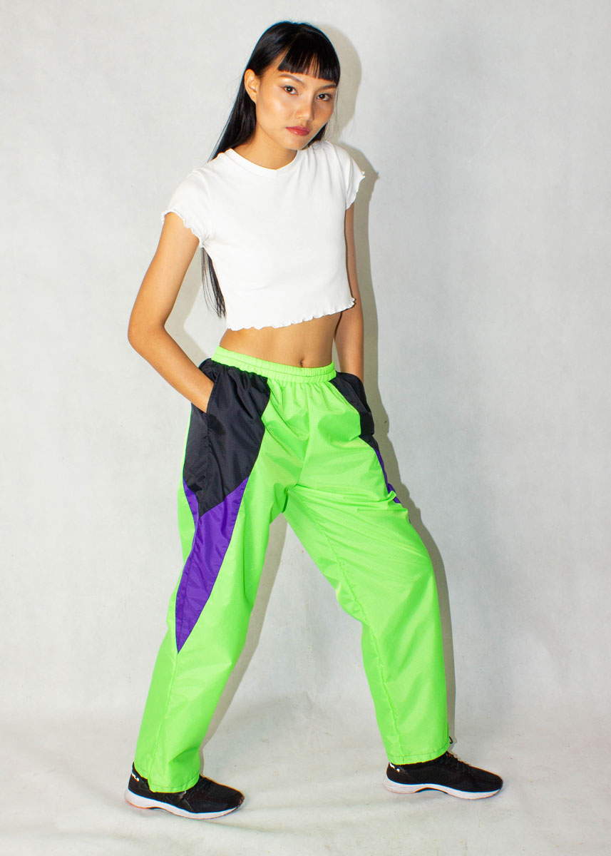 Neon Green Windbreaker Track Pants